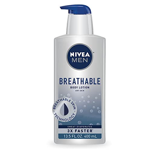 Nivea Men Breathable Body Lotion, 48 Hour Hydrating Lotion, Mens Lotion, 13.5 Fl Oz Bottle