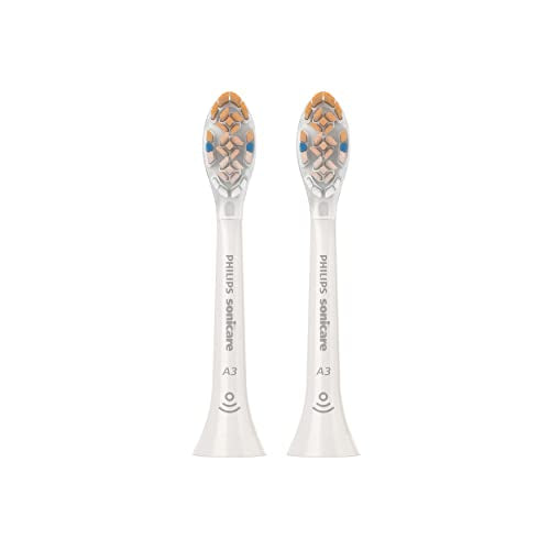 Philips Sonicare Genuine A3 Premium All-in-One Replacement Toothbrush Heads, 2 Brush Heads, White, HX9092/65