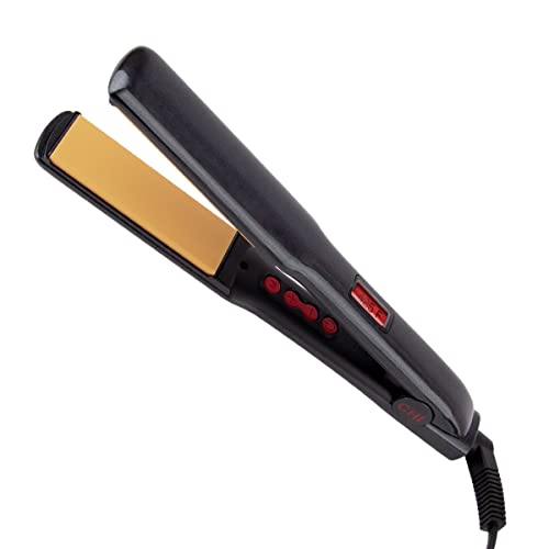 CHI G2 Professional Hair Straightener Titanium Infused Ceramic Plates Flat Iron | 1 1/4 Color Coded Temperature Ranges up 425°F For all hair types Includes Thermal Mat