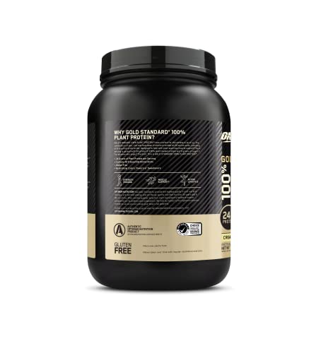 Optimum Nutrition Gold Standard 100% Plant Based Protein Powder, Gluten Free, Vegan Protein for Muscle Support and Recovery with Amino Acids - Rich Chocolate Fudge, 20 Servings