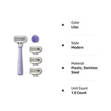 FLAMINGO 5-Blade Razors for Women - 1 Razor Handle + 4 5-Blade Refills + 1 Shower Holder - Sage