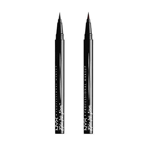 NYX PROFESSIONAL MAKEUP Epic Ink Liner Waterproof Liquid Eyeliner, Black, 2 Pack