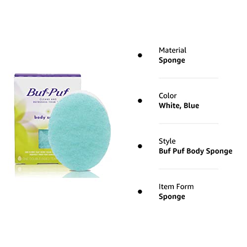 Buf-Puf Gentle Facial Sponge, Dermatologist Developed, Removes Deep Down Dirt & Makeup That Causes Breakouts and Blackheads, Reusable, Exfoliating, 1 Count