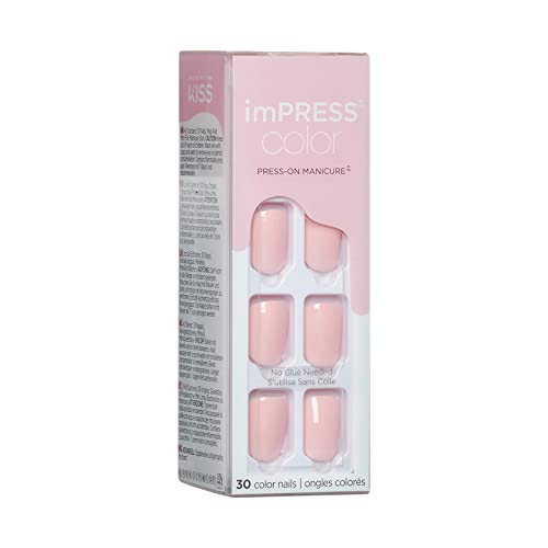 KISS imPRESS Color Press-On Nails Polish-Free Manicure Set, ‘Serendipity’, 30 Chip-Proof, Smudge-Proof Fake Nails