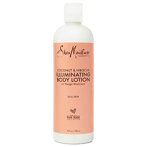 SheaMoisture Coconut Oil and Hibiscus Illuminating Body Lotion for Dull, Dry Skin, 13 Fl Oz