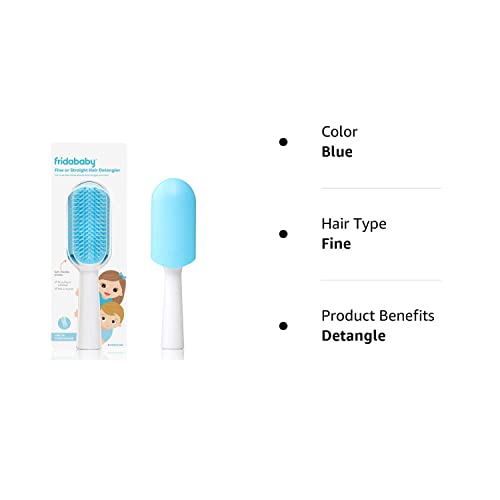 Frida Baby Fine or Straight Hair Detangling Kids Brush, Detangles Knots Without Tears or Breakage, Comb Teeth and Bristle Design