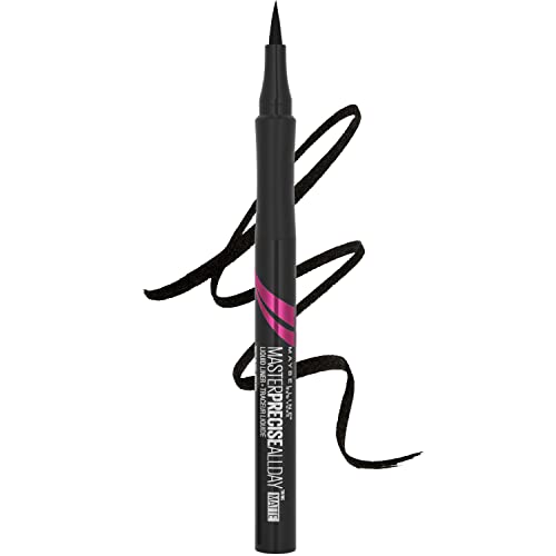 Maybelline Eyestudio Master Precise All Day Waterproof Liquid Eyeliner Makeup, Black, 2 Count