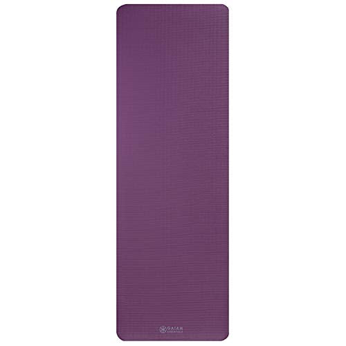 Gaiam Essentials Thick Yoga Mat - Fitness and Exercise Mat with Easy-Cinch Carrier Strap Included - Soft Cushioning and Textured Grip - Multiple Colors Options (Green, 72"L X 24"W X 2/5 Inch Thick)