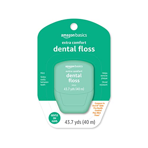 Amazon Basics Extra Comfort Mint Dental Floss, 40 M, 131.2 Foot (Pack of 6) (Previously Solimo)