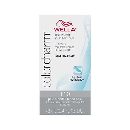 WELLA colorcharm Hair Toner T-10, Pale Blonde, 1.42 Fl Oz.