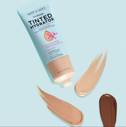 Wet n Wild Bare Focus Tinted Hydrator Matte Finish, Light, Oil-Free, Moisturizing Makeup | Hyaluronic Acid | Sheer To Medium Coverage