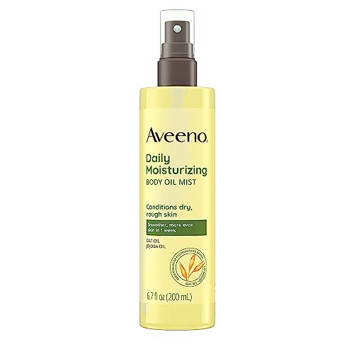 Aveeno Daily Moisturizing Dry Body Oil Mist with Oat and Jojoba Oil for Dry, Rough Sensitive Skin, Nourishing & Hypoallergenic Body Spray, Paraben-, Silicone- & Phthalate-Free, 6.7 fl. oz