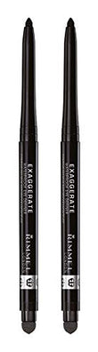 Rimmel London exaggerate auto waterproof eye definer in blackest black, 2 Count