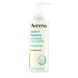 Aveeno Calm + Restore Nourishing Oat Face Cleanser for Sensitive Skin, Gentle Milky Cleanser with Nourishing Oat & Feverfew, to Preserve Skins Moisture Barrier, Fragrance-Free, 7.8 fl. oz