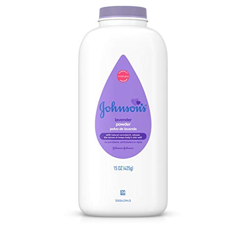 Johnsons Lavender Baby Powder with Naturally Derived Cornstarch, Hypoallergenic and Paraben Free, 15 oz