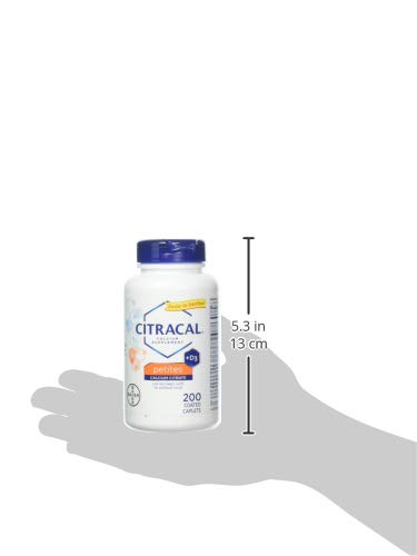 Citracal Petites, Highly Soluble, Easily Digested, 400 mg Calcium Citrate With 500 IU Vitamin D3, Bone Health Supplement for Adults, Relatively Small Easy-to-Swallow Caplets, 200 Count