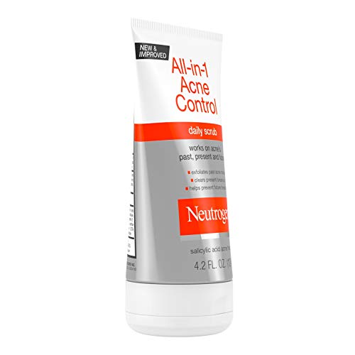 Neutrogena All-In-1 Acne Control Daily Face Scrub to Exfoliate & Treat Acne, with 2% Salicylic Acid Acne Medication, Exfoliating Acne Facial Scrub for Acne Marks & Breakouts, 4.2 fl. oz