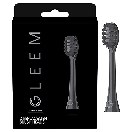 GLEEM Toothbrush Replacement Brush Heads Refill, White, 2 count