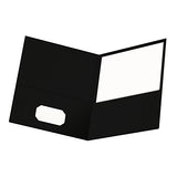 Oxford Twin-Pocket Folders, Textured Paper, Letter Size, Black, Holds 100 Sheets, Box of 25 (57506EE)