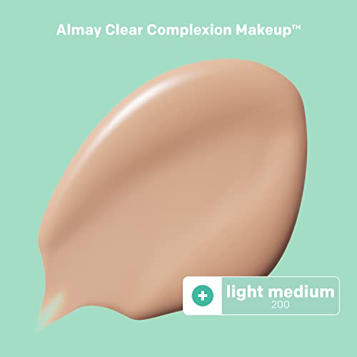 Almay Clear Complexion Acne & Blemish Spot Treatment Concealer Makeup with Salicylic Acid- Lightweight, Full Coverage, Hypoallergenic, Fragrance-Free, for Sensitive Skin, 200 Light/Medium, 0.3 fl oz.