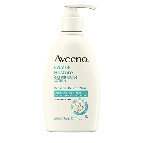 Aveeno Restorative Skin Therapy Sulfate-Free Body Wash for Sensitive, Distressed, Dry Skin, Gentle Cleanser with Antioxidant Oat, Aloe & Pro-Vitamin B5, Soap- & Fragrance-Free, 18 fl. oz