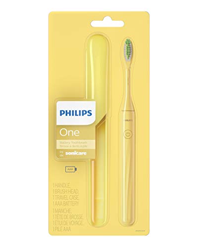 PHILIPS One by Sonicare Battery Toothbrush, Mango Yellow, HY1100/02