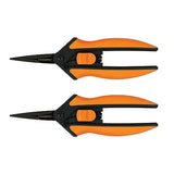 Fiskars Micro-Tip Pruning Snips - 6" Garden Shears with Sharp Precision-Ground Non-Coated Stainless Steel Blade - Gardening Tool Scissors with SoftGrip Handle