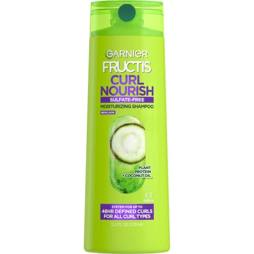 Garnier Fructis Curl Nourish Sulfate Free Moisturizing Shampoo, 12.5 Fl Oz, 1 Count (Packaging May Vary)