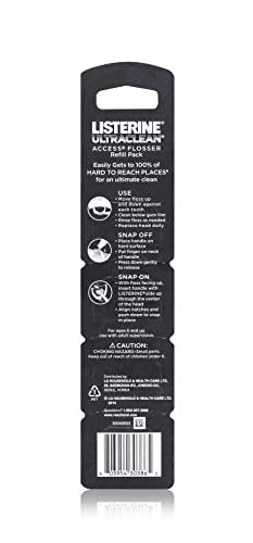 Listerine Ultraclean Access Flosser Refill Heads | Proper & Durable Oral Care & Hygiene | Effective Plaque Removal, Teeth & Gum Protection, PFAS FREE | Unflavored, 28 ct, 1 Pack