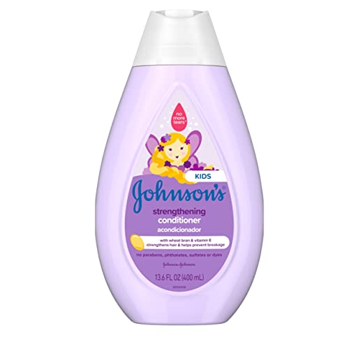 Johnsons Strengthening Tear-Free Kids Conditioner with Vitamin E Strengthens & Helps Prevent Breakage, Paraben-, Sulfate- & Dye-Free, Hypoallergenic & Gentle on Toddler Hair, 13.6 fl. oz