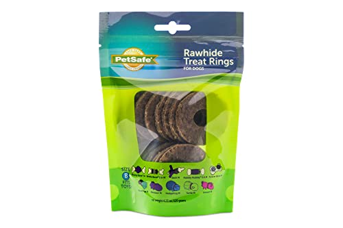 PetSafe Treat Rings for Busy Buddy Dog Toys - Easy to Digest - Interactive Toy Refills for Aggressive Chewers - Stimulating Puppy Supplies - Eases Stress - 60 Rings - Size B - Original/Peanut Butter