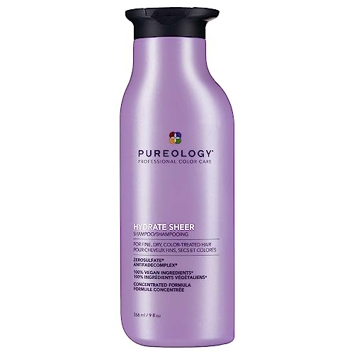 Pureology Hydrate Sheer Nourishing Shampoo | For Fine, Dry Color Treated Hair | Sulfate-Free | Silicone-Free | Vegan