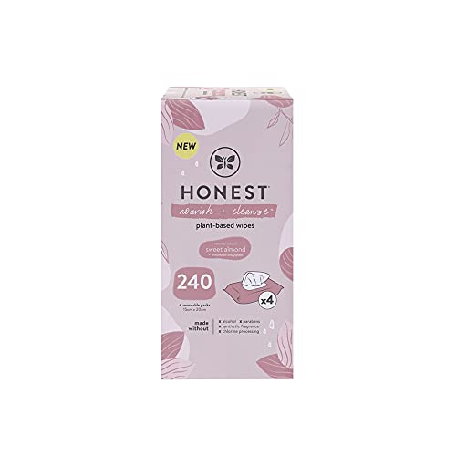 The Honest Company Hydrate + Cleanse Benefit Wipes | Cleansing Multi-Tasking Wipes | 99% Water, Plant-Based, Hypoallergenic | Aloe + Cucumber, 60 Count