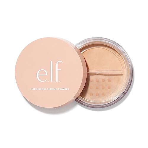 e.l.f., Halo Glow Setting Powder, Silky, Weightless, Blurring, Smooths, Minimizes Pores and Fine Lines, Creates Soft Focus Effect, Medium, Semi-Matte Finish, 0.24 Oz