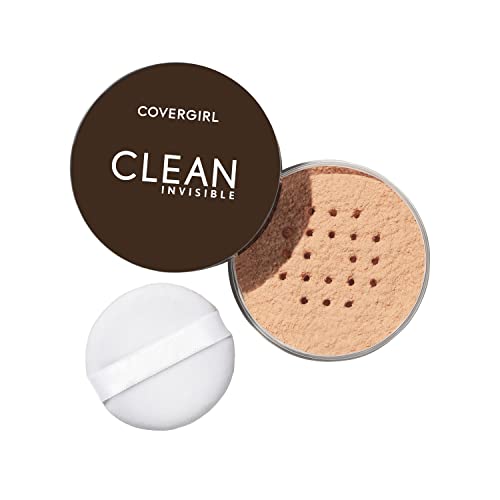 COVERGIRL Clean Invisible Loose Powder - Loose Powder, Setting Powder, Vegan Formula - Translucent Light, 20g (0.7 oz)