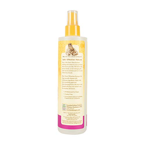 Burts Bees for Pets Natural Waterless Dog Shampoo Spray with Apple and Honey, Dry Shampoo for Dogs and Puppies, For Large and Smelly Dogs, Sulfate & Paraben Free, pH Balanced, Made in USA - 10 Oz