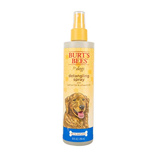 Burts Bees for Pets Natural Detangling Spray With Lemon and Linseed | Dog and Puppy Fur Detangler Spray to Comb Through Knots, Mats, and Tangles- Made in the USA, 10 Ounces