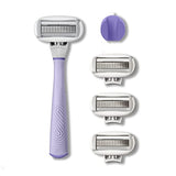 FLAMINGO 5-Blade Razors for Women - 1 Razor Handle + 4 5-Blade Refills + 1 Shower Holder - Sage