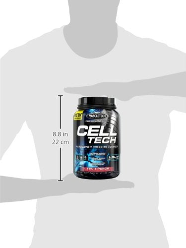 Creatine Monohydrate Powder MuscleTech Cell-Tech Creatine Post Workout Recovery Drink Muscle Builder For Men & Women Muscle Building Supplements Fruit Punch, 3 lbs (27 Serv)