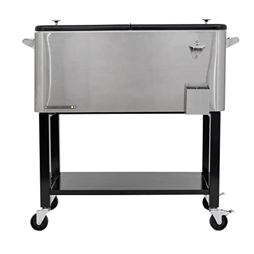 Permasteel PS-223-BK 80-Qt Patio Removable Basin Cooler, Black