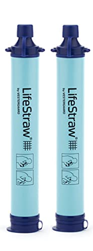 LifeStraw Personal Water Filter for Hiking, Camping, Travel, and Emergency Preparedness, 5 Pack, Blue