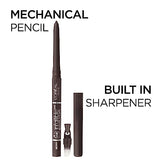 L'Oreal Paris Makeup Infallible Never Fail Original Mechanical Pencil Eyeliner with Built in Sharpener, Black Brown, 2 Count