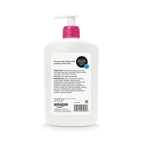 Amazon Basics Extra-Dry Skin Lotion with Vitamins B5 & E, Clean Scent, 16 fl oz (Previously Solimo)