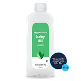 Amazon Basics Baby Oil with Aloe Vera & Vitamin E, 20 Fluid Ounces (Pack of 4) (Previously Solimo)