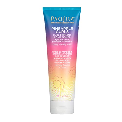 Pacifica Beauty, Pineapple Curls Defining Natural Conditioner, For Curly, Coily and Textured Hair Types, Pineapple Scent, Sulfate Free and Silicone Free, 100% Vegan and Cruelty Free