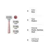 FLAMINGO 5-Blade Razors for Women - 1 Razor Handle + 4 5-Blade Refills + 1 Shower Holder - Sage