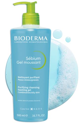 Bioderma - Sébium - Foaming Gel Pump - Cleansing and Make-Up Removing - Skin Purifying - for Combination to Oily Skin 16.91 Fl Oz (Pack of 1)