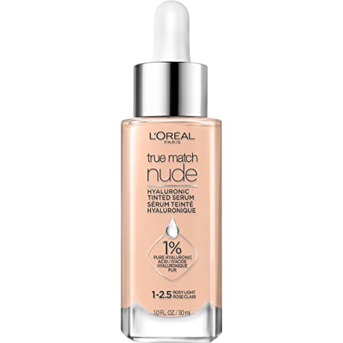 L’Oréal Paris True Match Nude Hyaluronic Tinted Serum Foundation with 1% Hyaluronic acid, Very Light 0.5-2, 1 fl. oz.