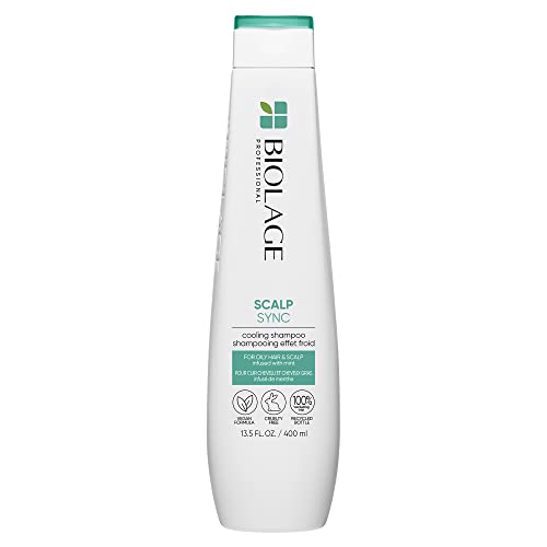 Biolage Cooling Mint Scalp Sync Shampoo | Cleanses Excess Oil From The Hair & Scalp | For Oily Hair & Scalp | Cool Sensation | Cruelty Free | Vegan | Salon Shampoo | 13.5 Fl. Oz