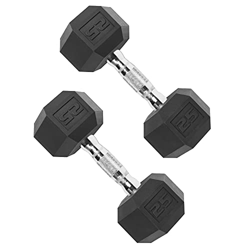 CAP Barbell 50lb Coated Hex Dumbbells, 25x2, Part of 150lb Set